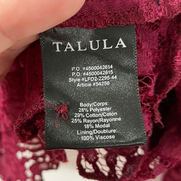 Talula Burgundy Lace Long Sleeve Shirt | Large - Picture 8 of 9